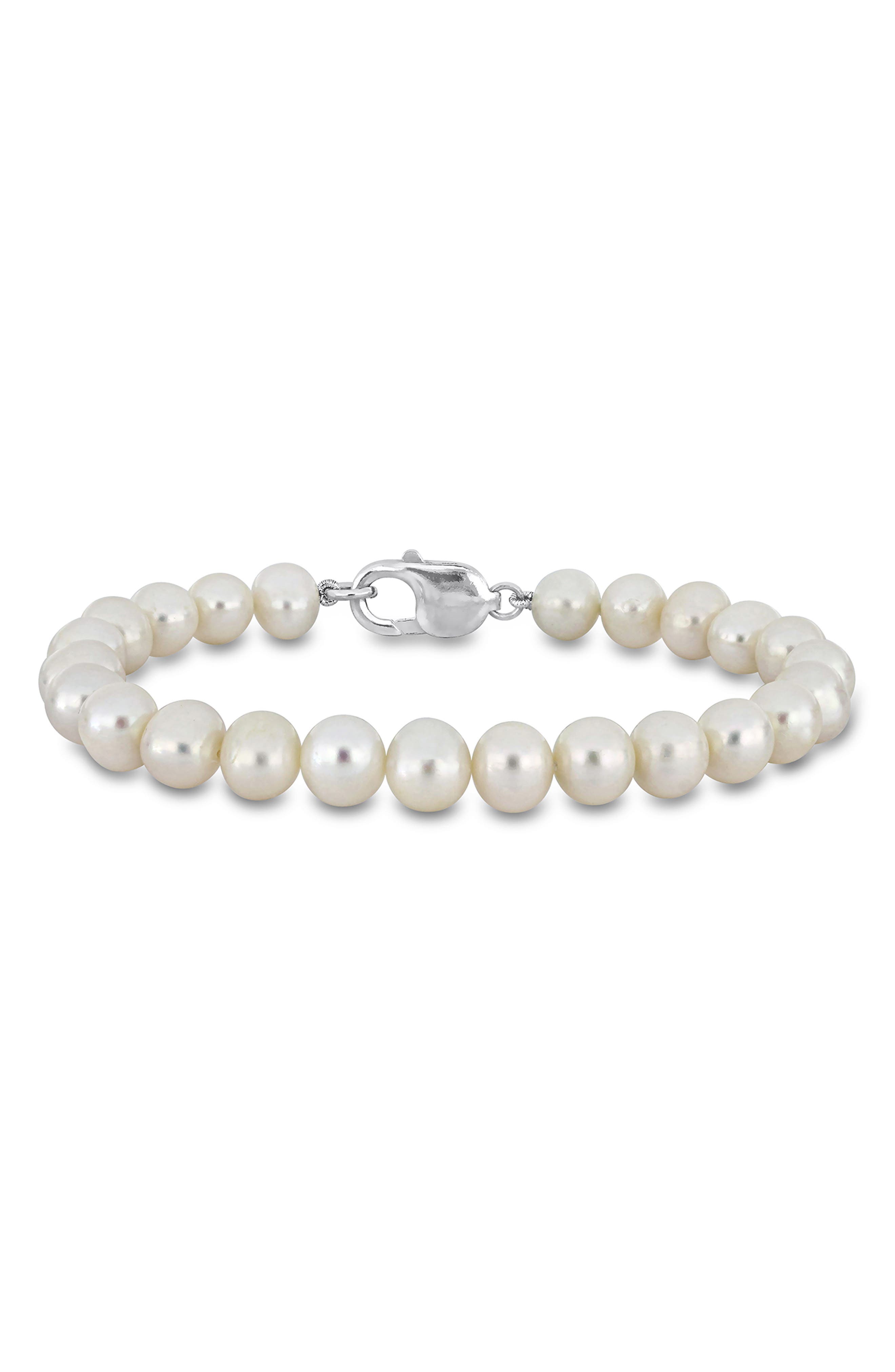 DELMAR Men's Cultured Freshwater Pearl Bracelet