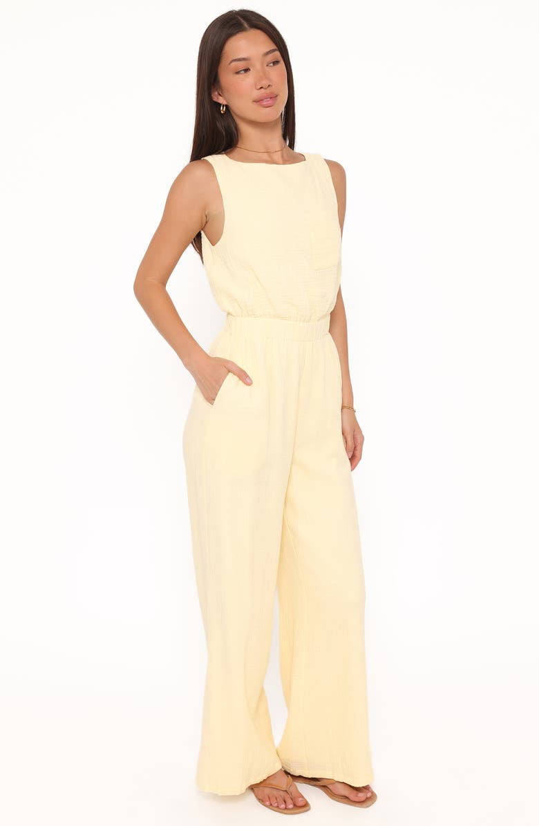 Petal & Pup Brenna Cotton Gauze Jumpsuit, Alternate, color, Baby Yellow