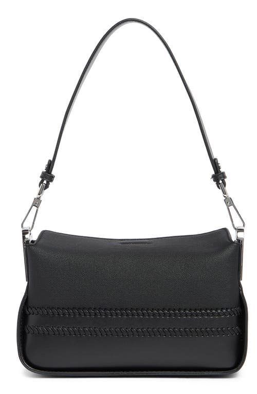 Calvin Klein Fay Whipstich Canvas Shoulder Bag In Black