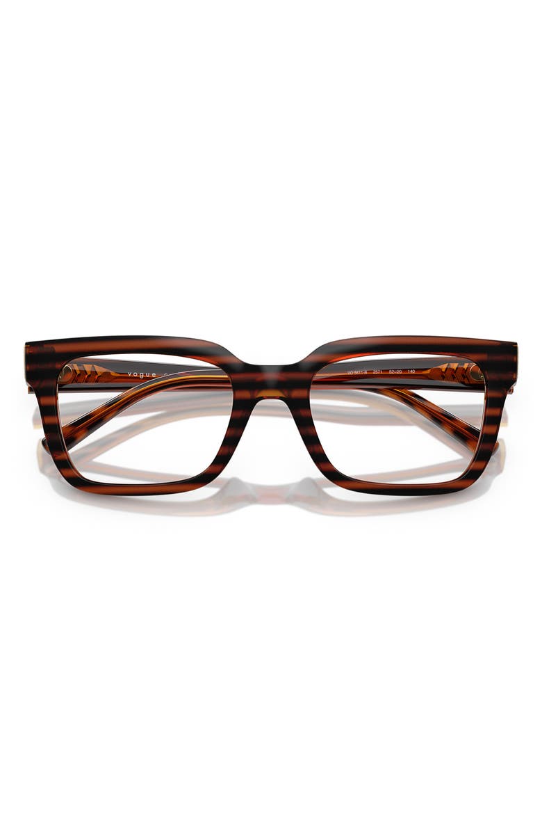 VOGUE 50mm Pillow Optical Glasses, Alternate, color, Brown Havana