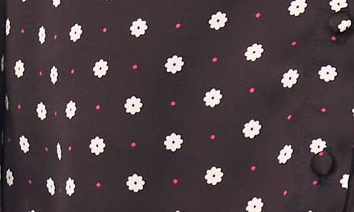 Cece Print Ruffle Top In Black