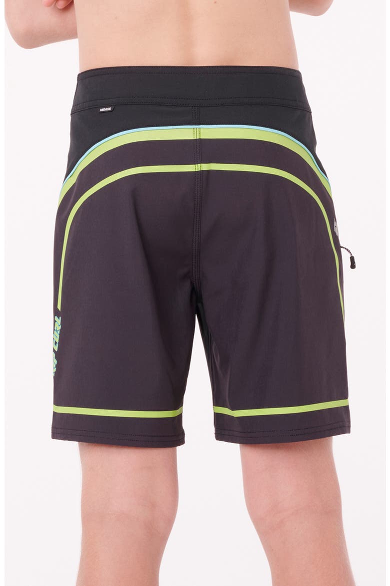 Kids' Mirage Daily Dose Board Shorts, Alternate, color, BLACK/ LIME