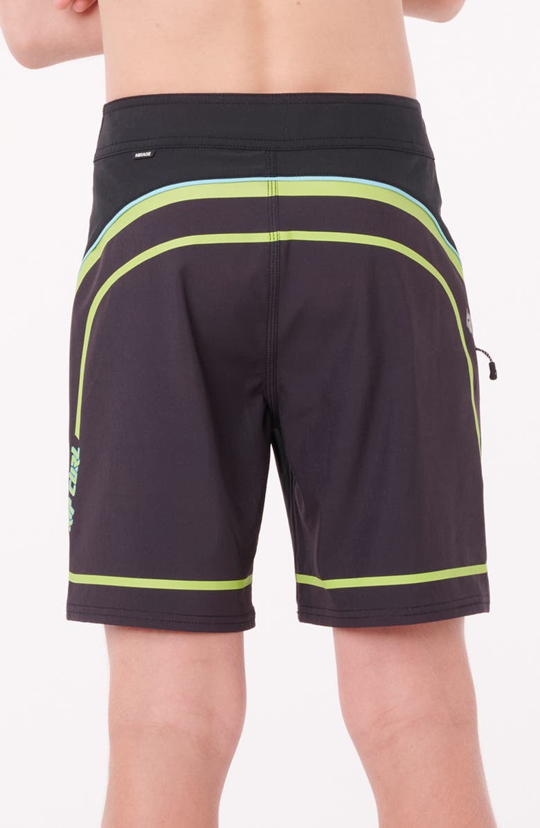 Rip Curl Kids' Mirage Daily Dose Board Shorts, Alternate, color, Black/ Lime