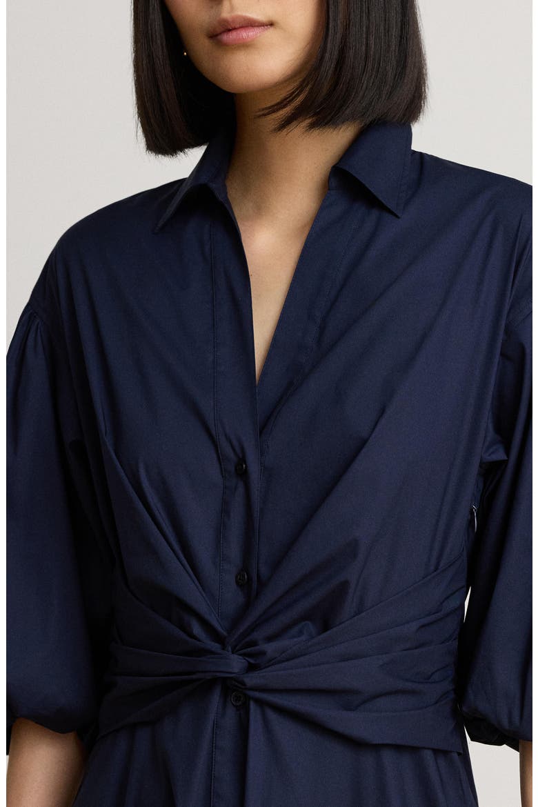 Poplin Midi Shirtdress, Alternate, color, LAUREN NAVY BLUE