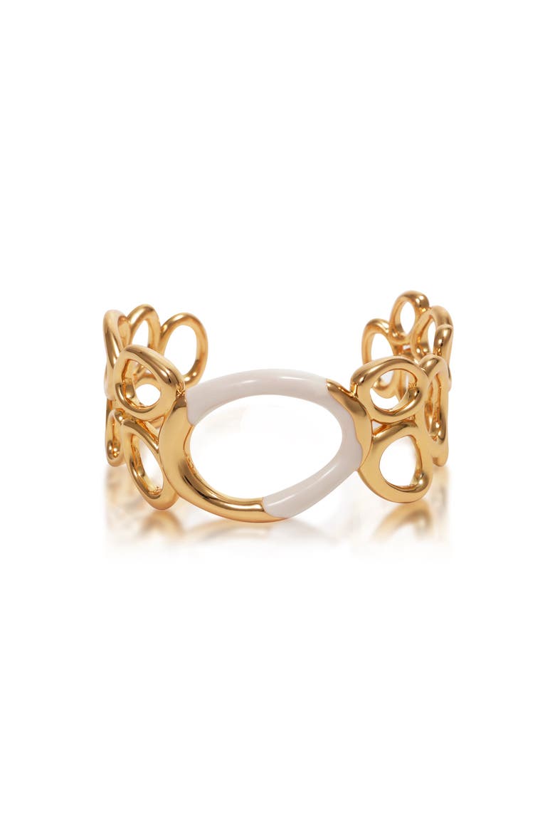 Time Ripples Round Bangle, Main, color, White & Gold