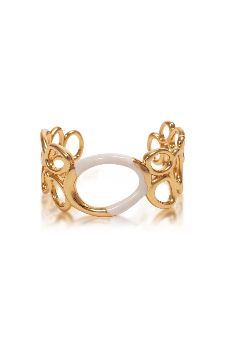 RC RETRO CHIC Time Ripples Round Bangle, Main, color, White & Gold