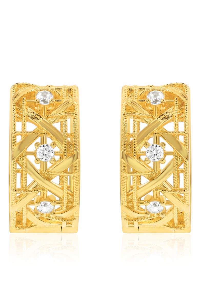 SUZY LEVIAN Golden Helix Cutout Huggie Hoops, Alternate, color, Yellow