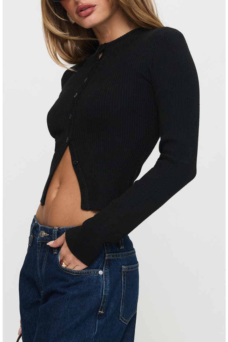 Suzu Rib Cardigan, Alternate, color, BLACK