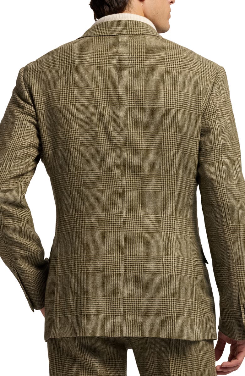 Ralph Lauren Purple Label Glen Plaid Silk, Wool & Cashmere Jacket, Alternate, color, Artichoke Green Multi