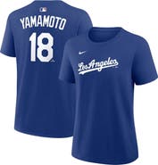 Nike Women's Nike Yoshinobu Yamamoto Royal Los Angeles Dodgers Name & Number T-Shirt