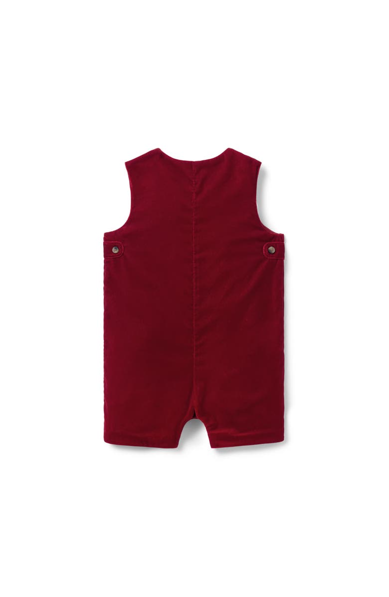 Janie and Jack The Holiday Velvet Baby Romper, Alternate, color, Red