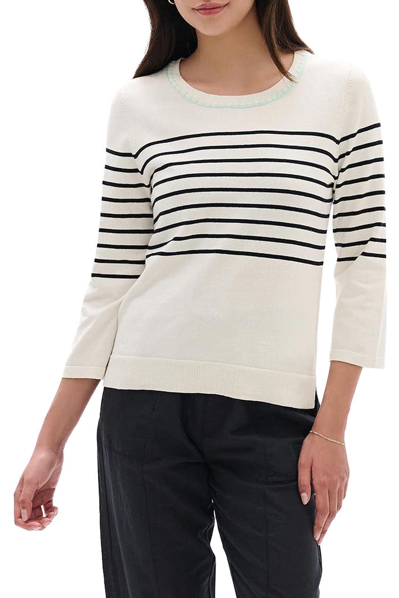 Black Stripes Sweater, Main, color, WHISPER WHITE