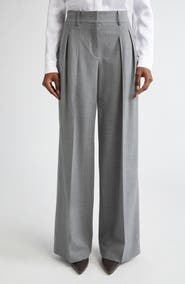 Michael Kors Collection Pleated Slouch Stretch Wool Trousers