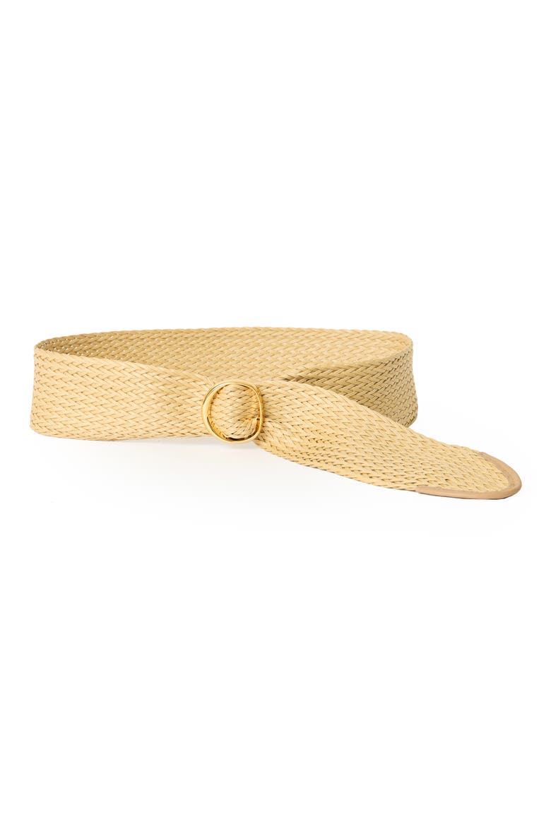 Caterina Woven Belt, Main, color, VACCHETTA GOLD