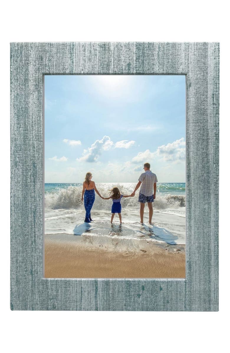 Mariposa Capri Faux Grasscloth 5 x 7-Inch Picture Frame, Main, color, Aqua