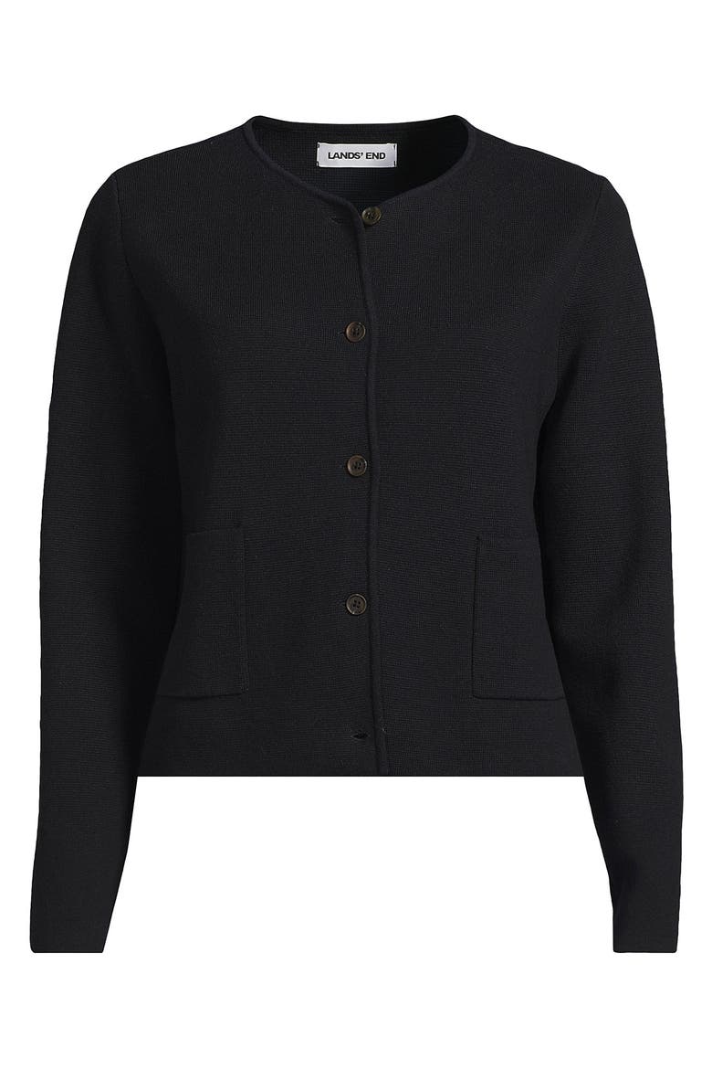 Fine Gauge Cotton Milano Blazer Sweater, Alternate, color, Black