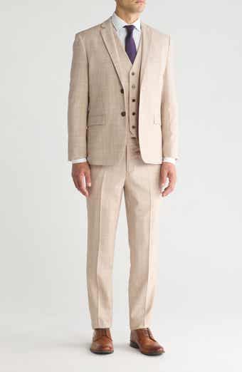 Gino Vitale Slim Fit Check Stretch Three Piece Suit