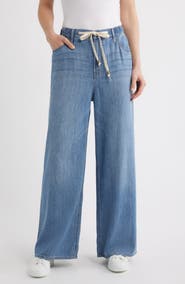 CITY BLUES Drawstring Wide Leg Jeans