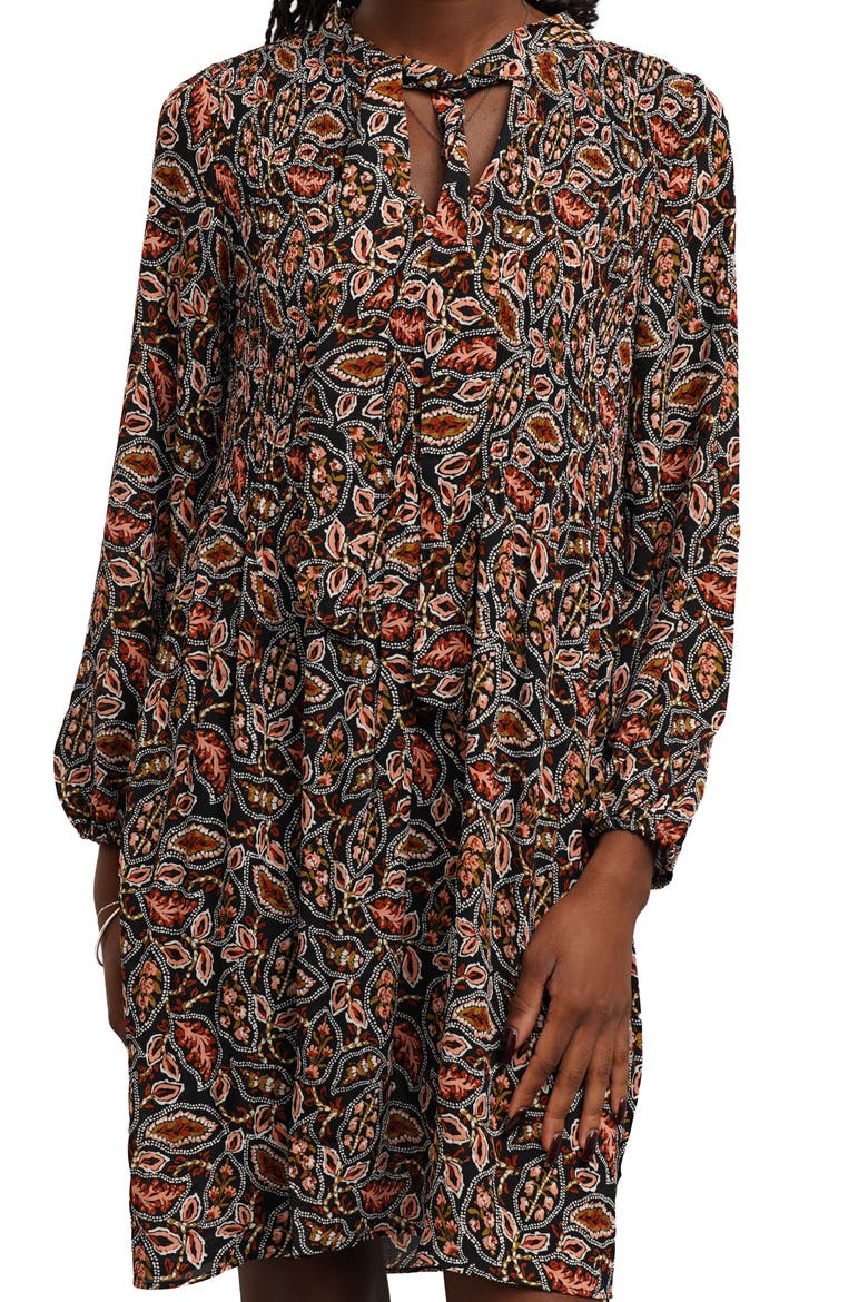 Tie Neck A-Line Dress, Alternate, color, KHLOE