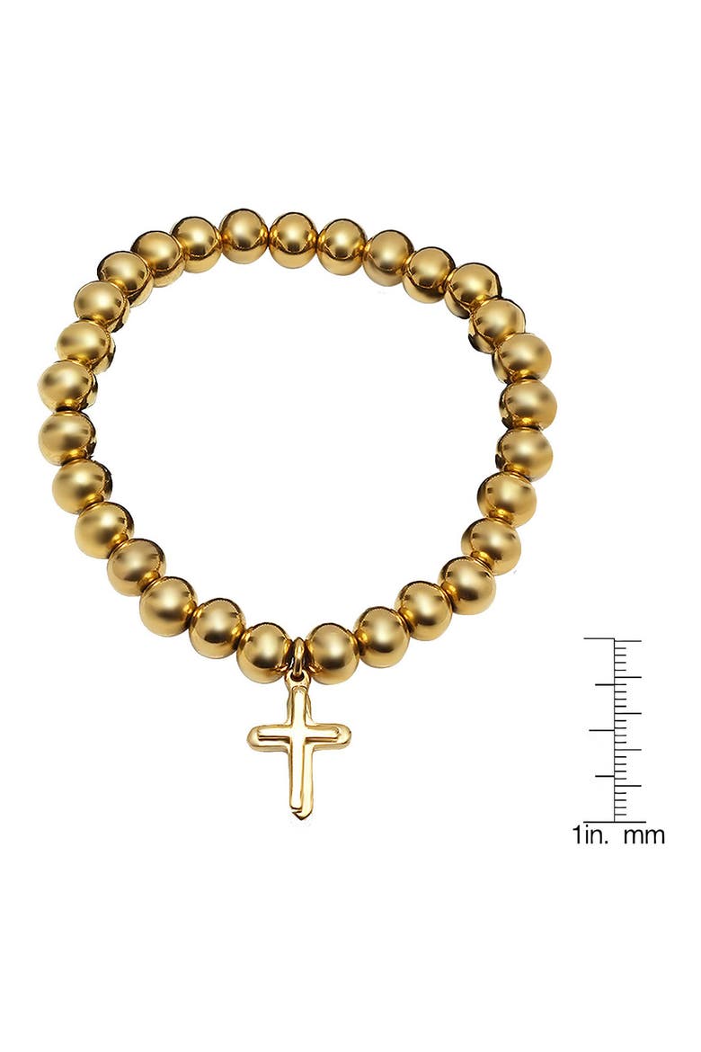 Men's Set of 3 Beaded Stretch Bracelets, Alternate, color, GOLD