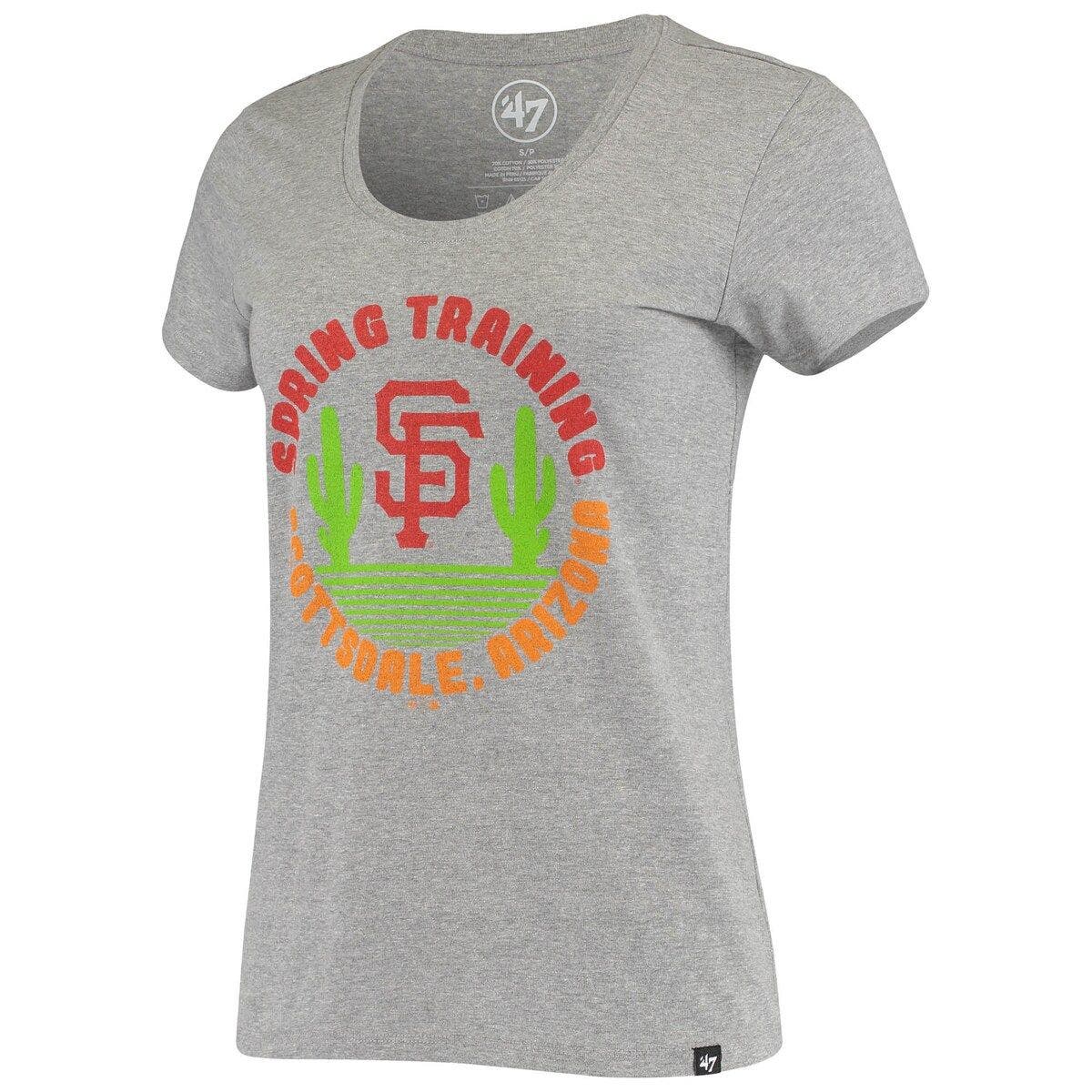 Women's '47 Heathered Gray San Francisco Giants Spring Training Cactus Circle Scoop Neck T-Shirt - image 2
