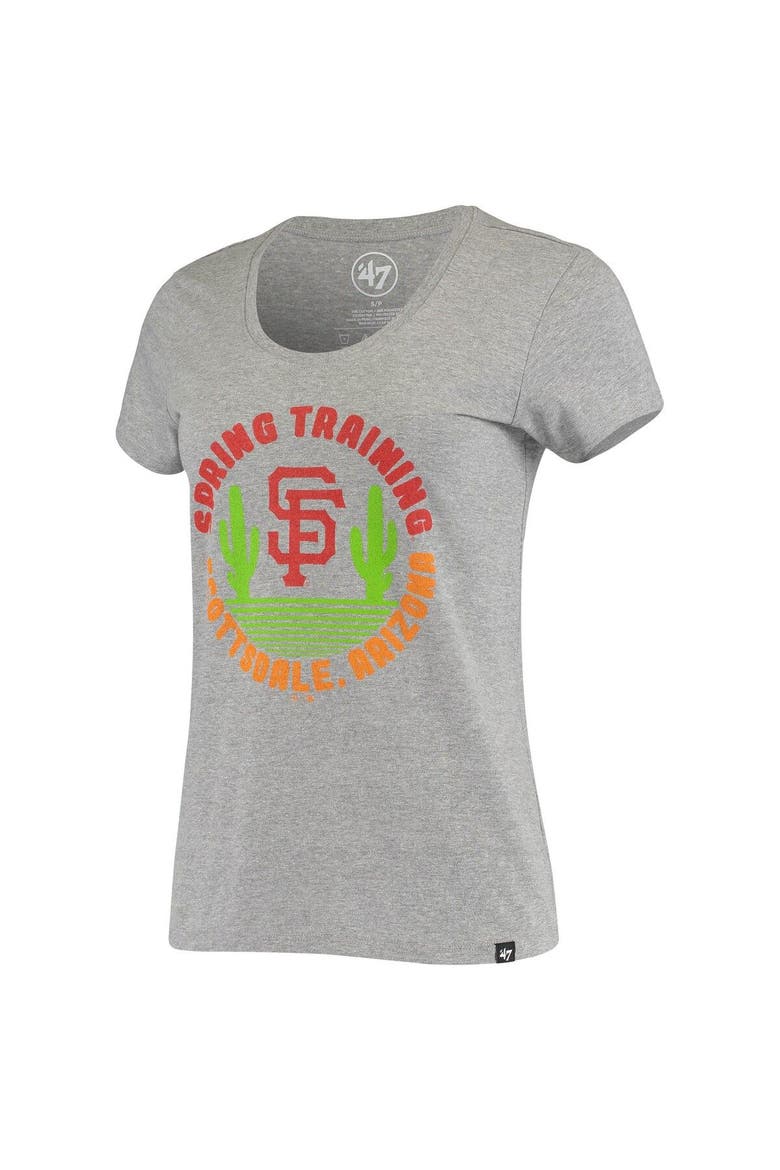 Women's '47 Heathered Gray San Francisco Giants Spring Training Cactus Circle Scoop Neck T-Shirt, Alternate, color, Gray