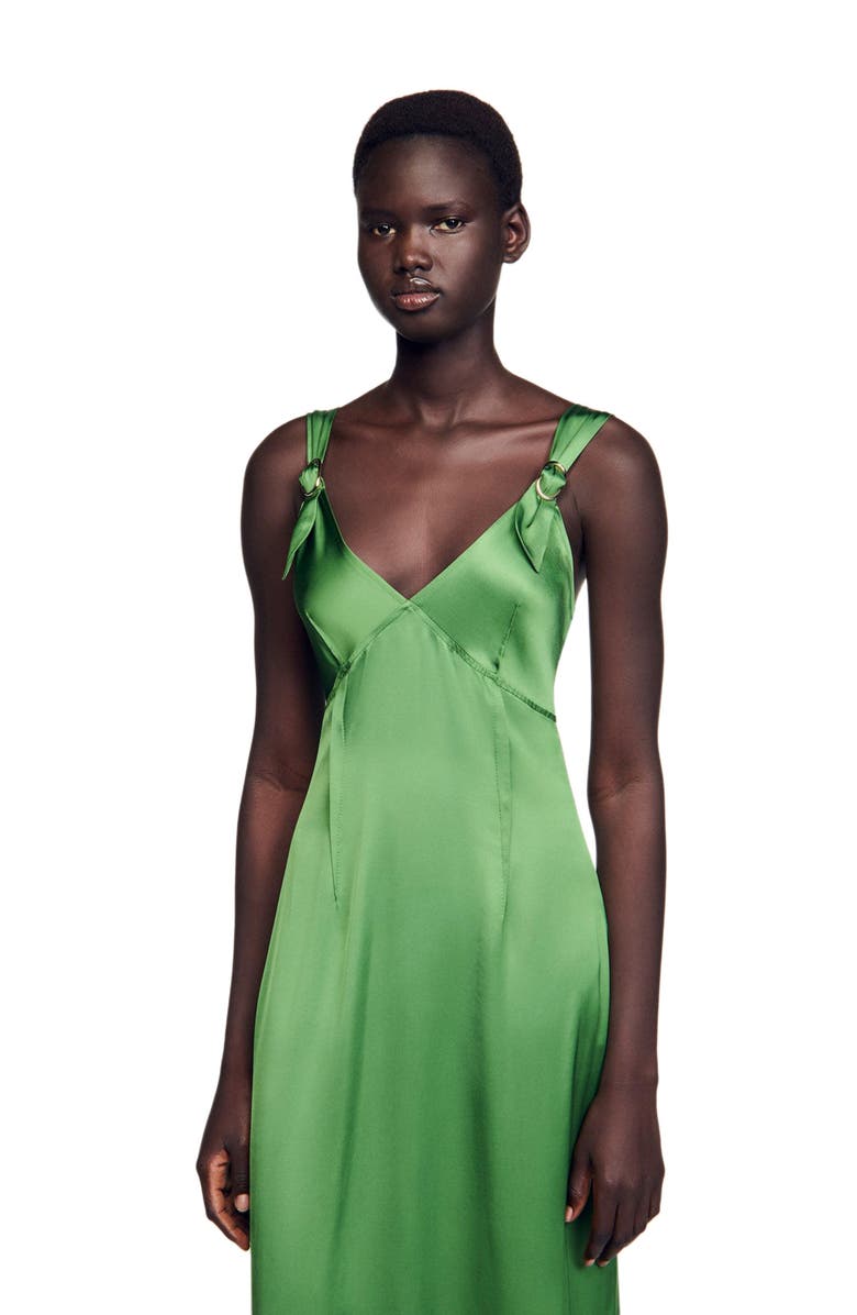 SANDRO Fluid satin-effect dress, Alternate, color,