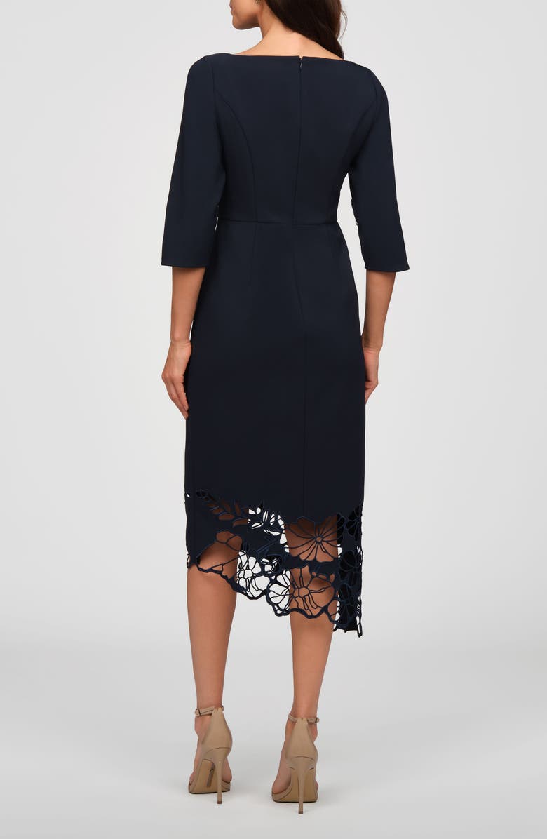 Kay Unger Vanna Lace Sheath Dress, Alternate, color, Night Sky