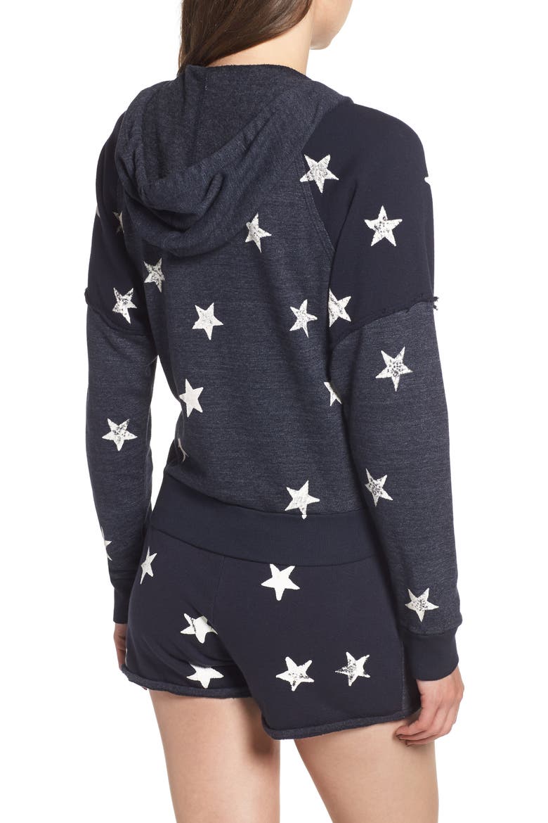 Star Zip-Up Hoodie, Alternate, color, NAVY/ WHITE