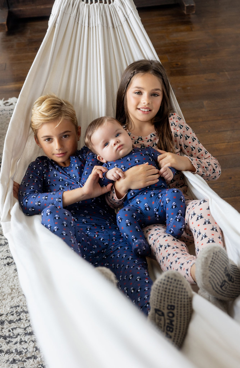 NoggiWear Boys Panda Pattern Loungewear Set, Alternate, color, Gray / Panda Pattern