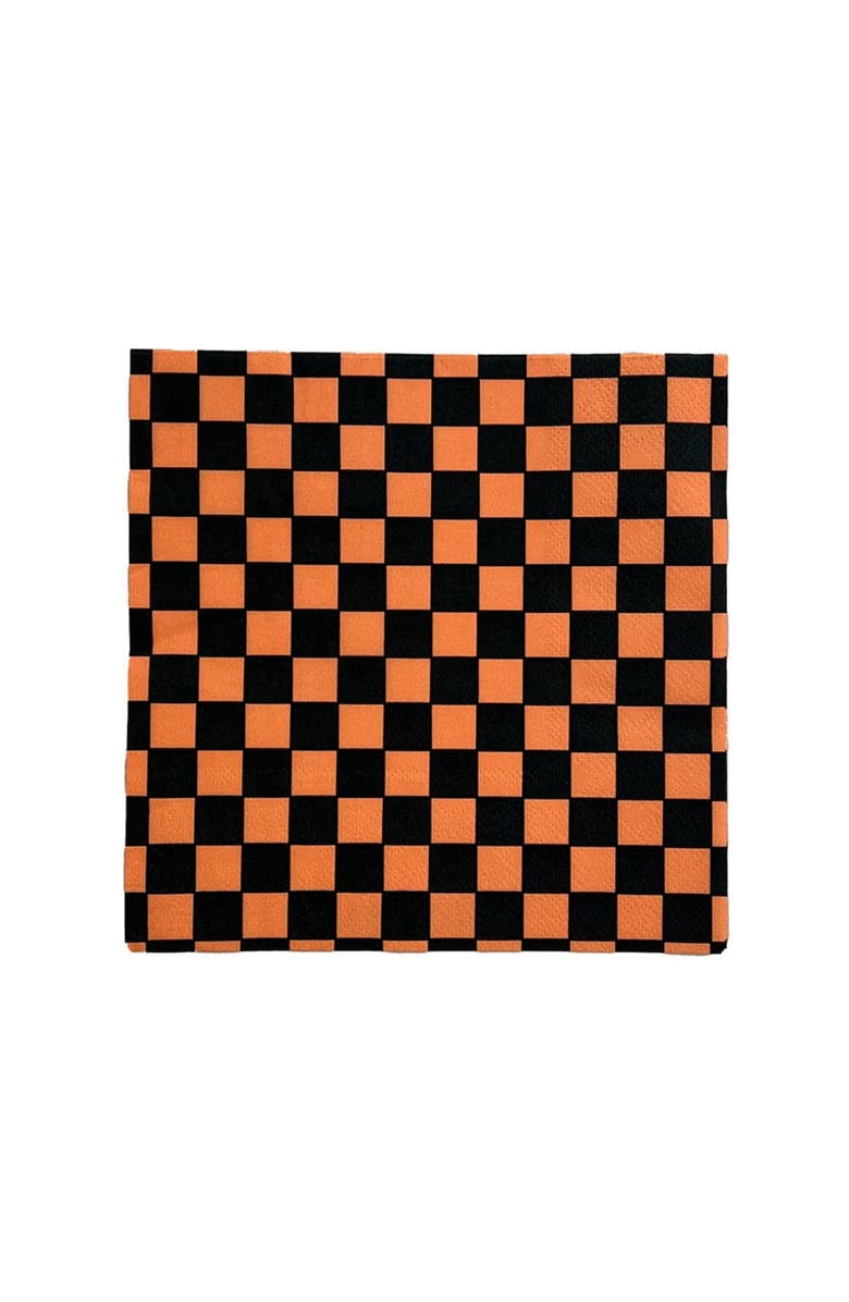 Jollity & Co. Checkered Halloween Large Napkins, Main, color, 