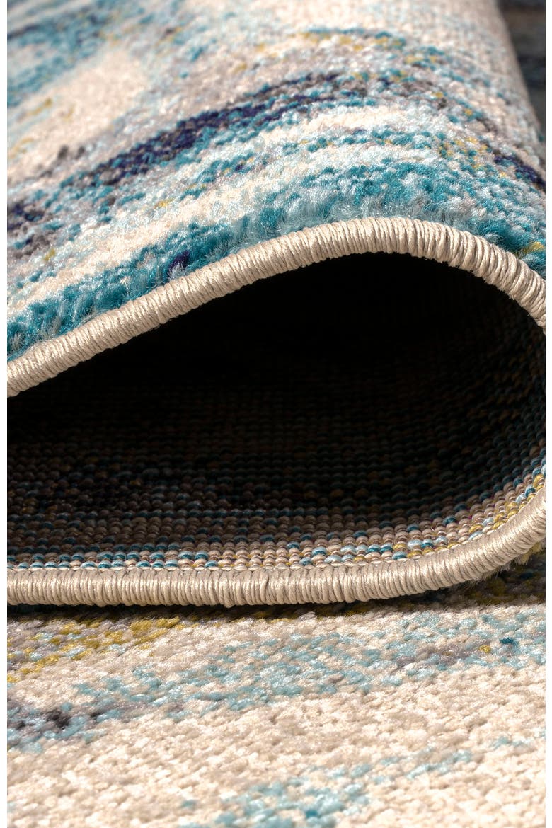 Pebble Marbled Abstract Area Rug, Alternate, color, Blue/Beige