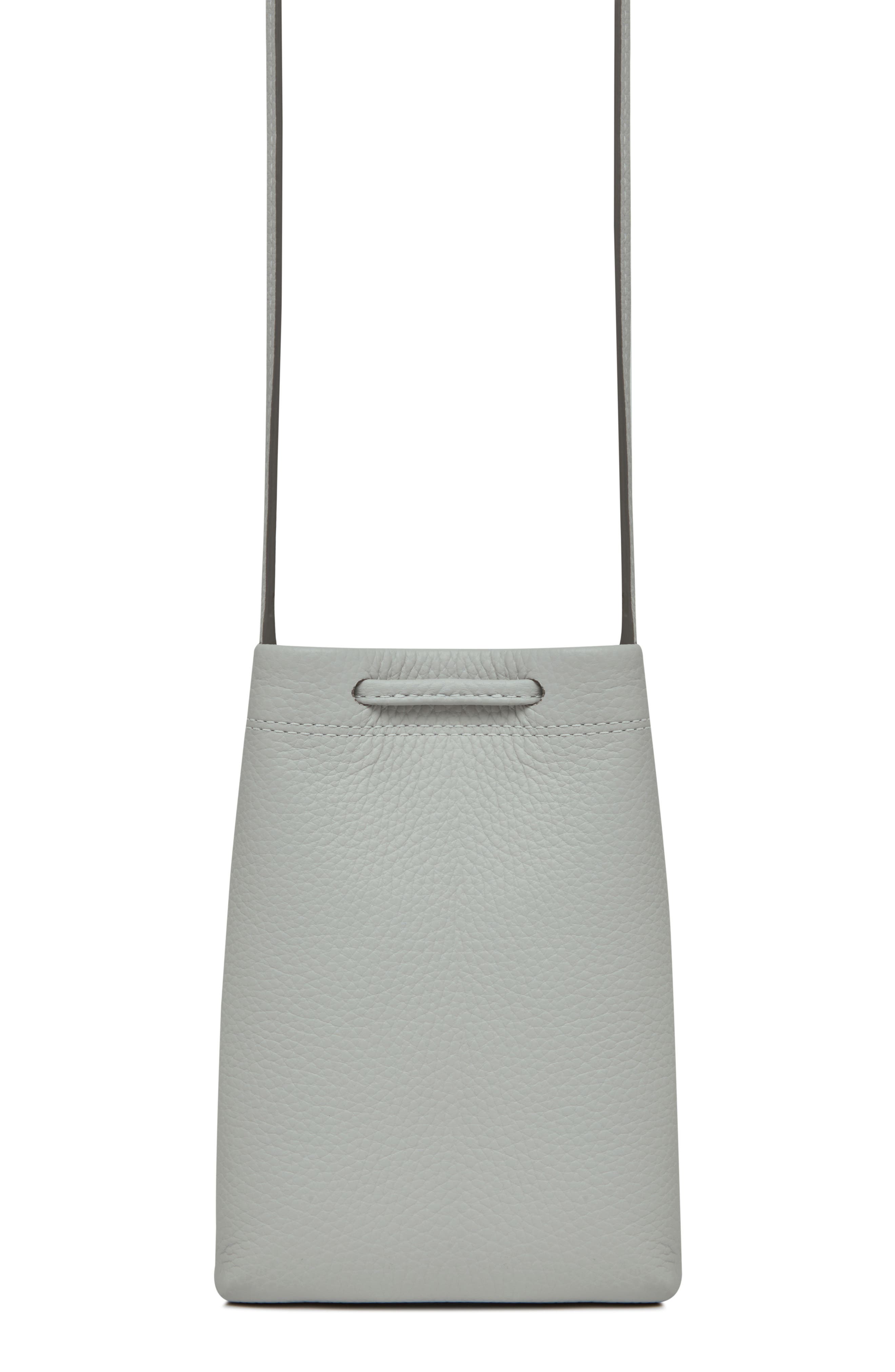 Strathberry Large Osette Leather Bucket Bag, Alternate, color, Marble Grey