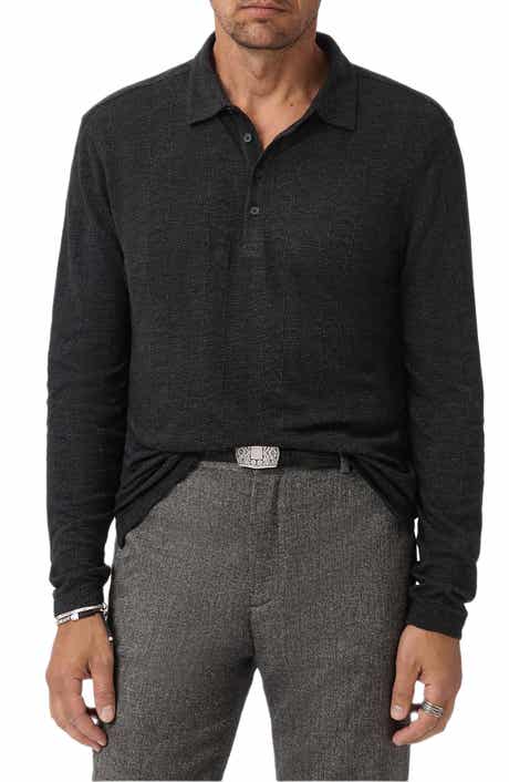 John Varvatos Jalen Three Color Marl Jacquard Long Sleeve Polo