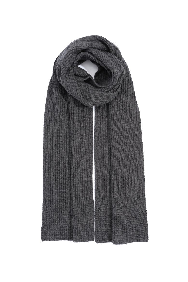 Cashmere Mixed Stitch Scarf, Main, color, Charcoal