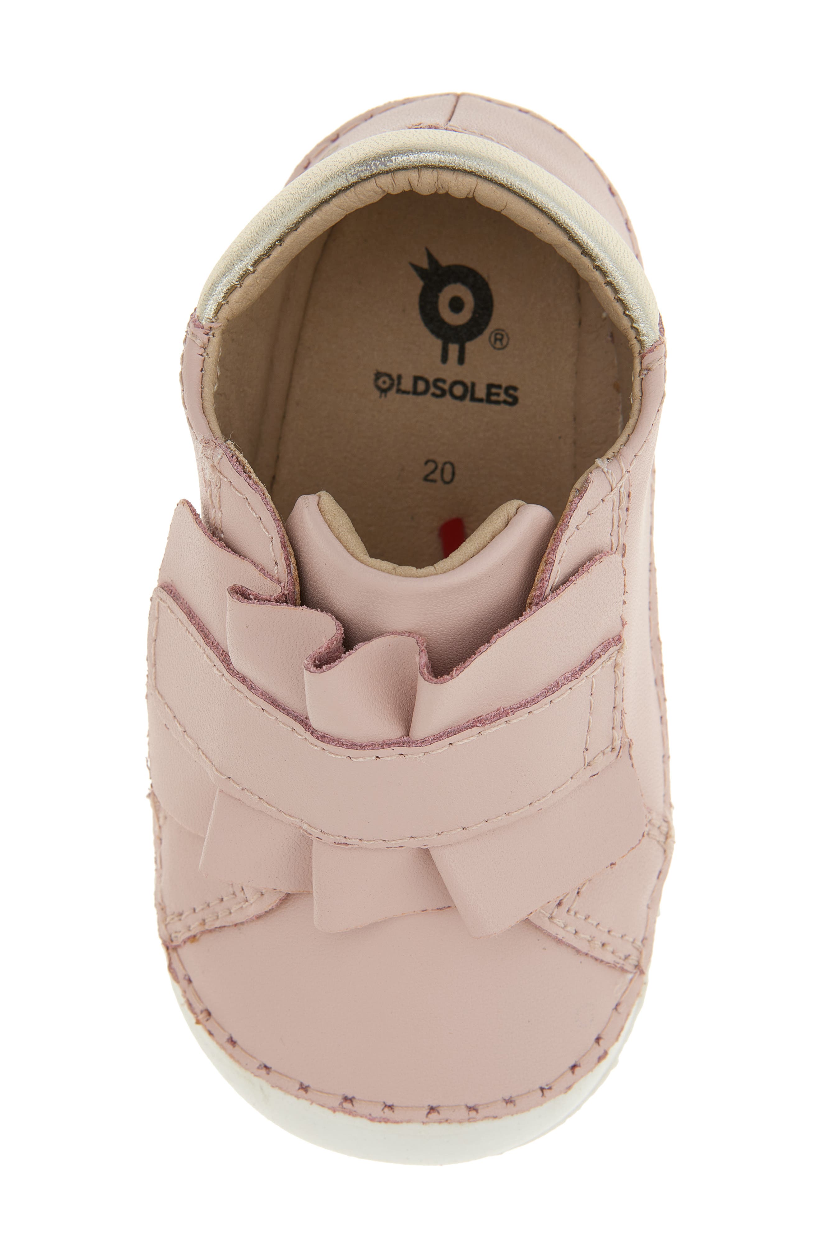 OLD SOLES Kids' Ruffle Strap Leather Sneaker, Alternate, color, Dalia / Gold
