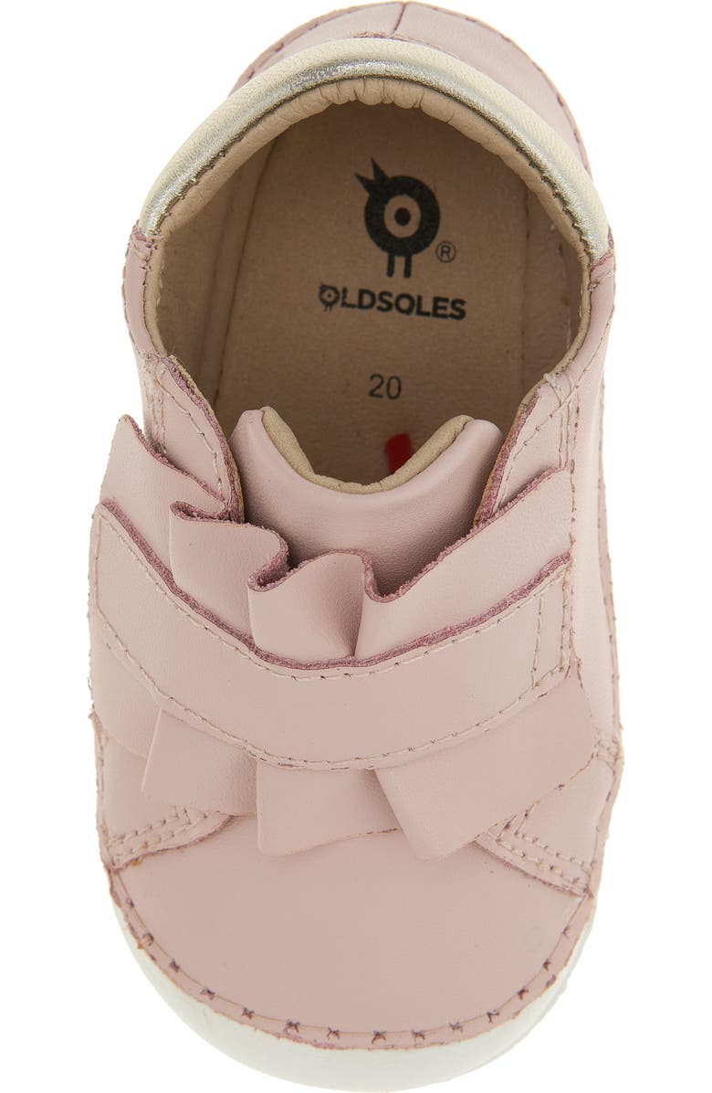 OLD SOLES Kids' Ruffle Strap Leather Sneaker, Alternate, color, Dalia / Gold