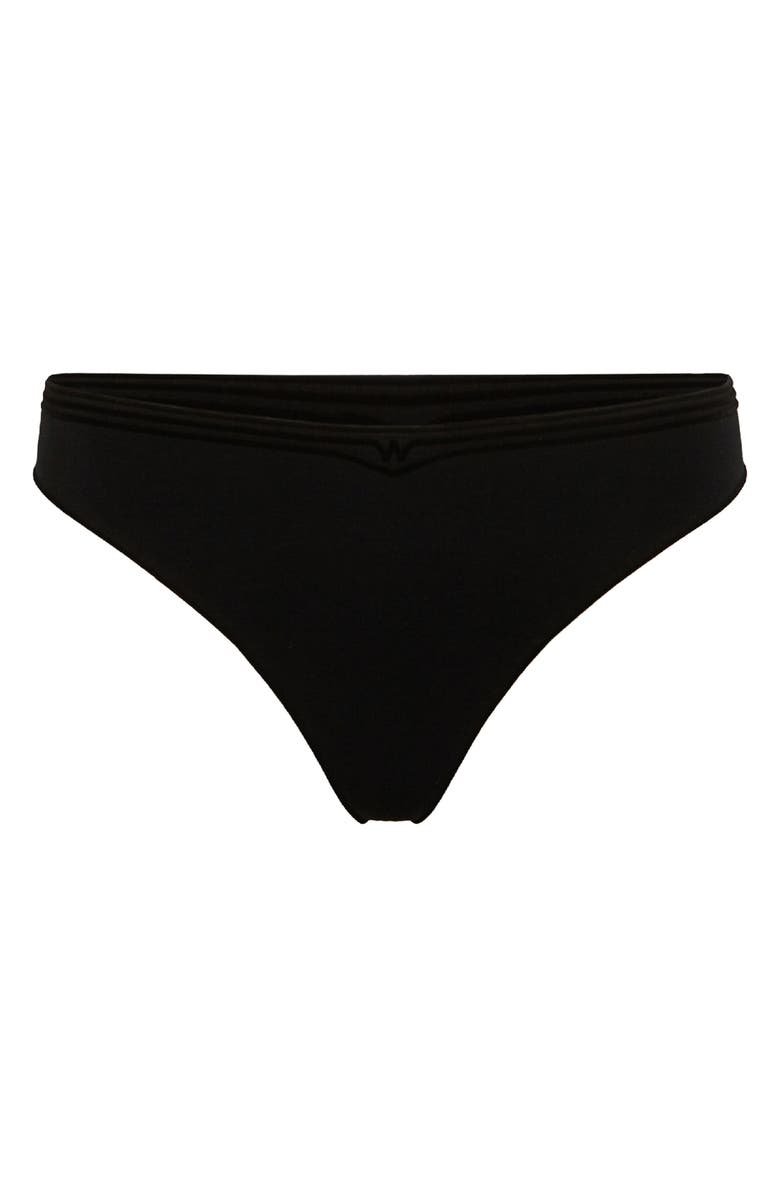 Wolford Cotton Contour 3W Thong, Alternate, color, Black