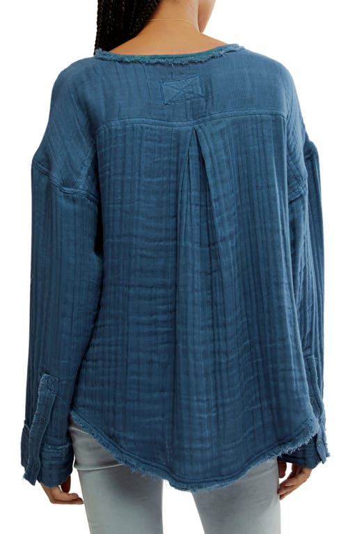 Free People Easy Sunday Cotton Top In Dark Denim