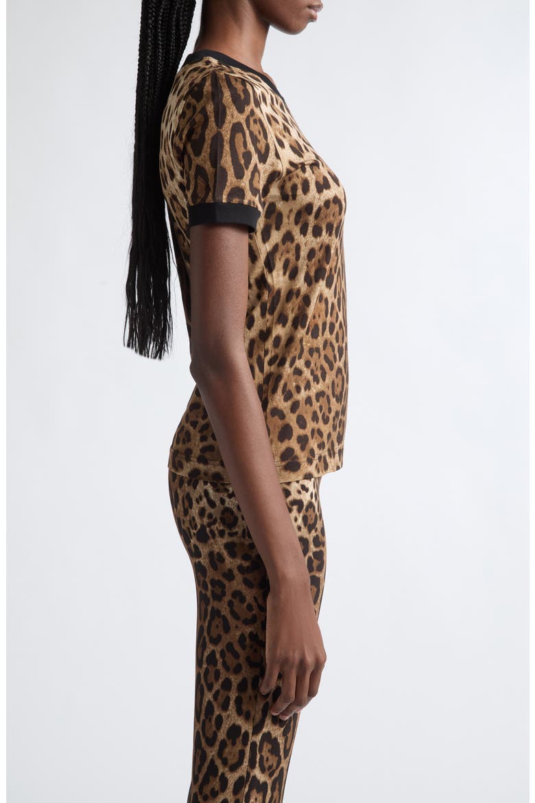 Leopard Jacquard Cotton Jersey T-Shirt, Alternate, color, LEO NEW