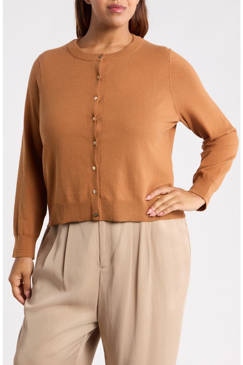 Front Button Cardigan, Alternate, color, TOFFEE