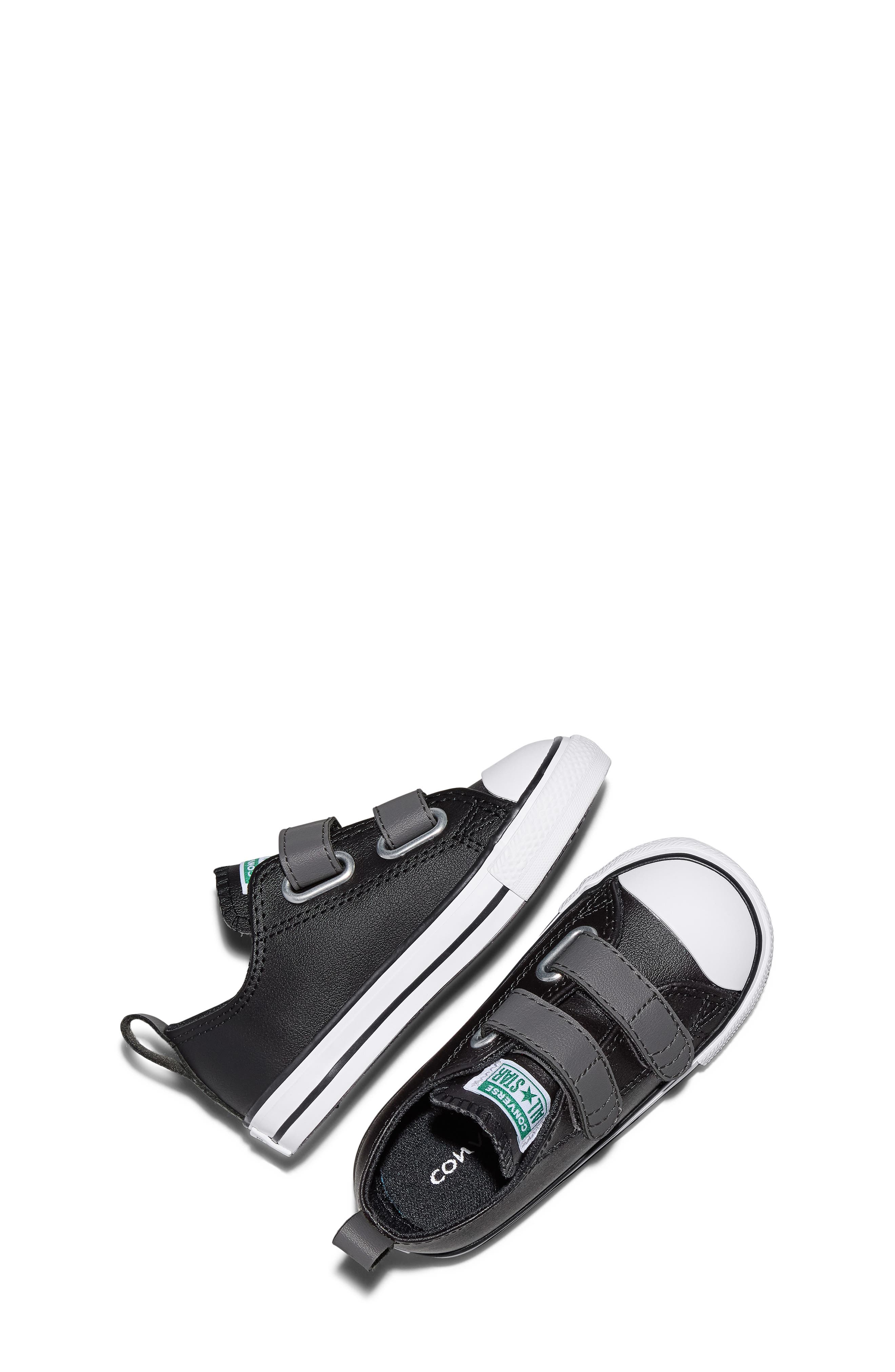 Kids' Chuck Taylor All Star Easy-On Faux Leather Sneaker, Alternate, color, BLACK/ DARKER GREY