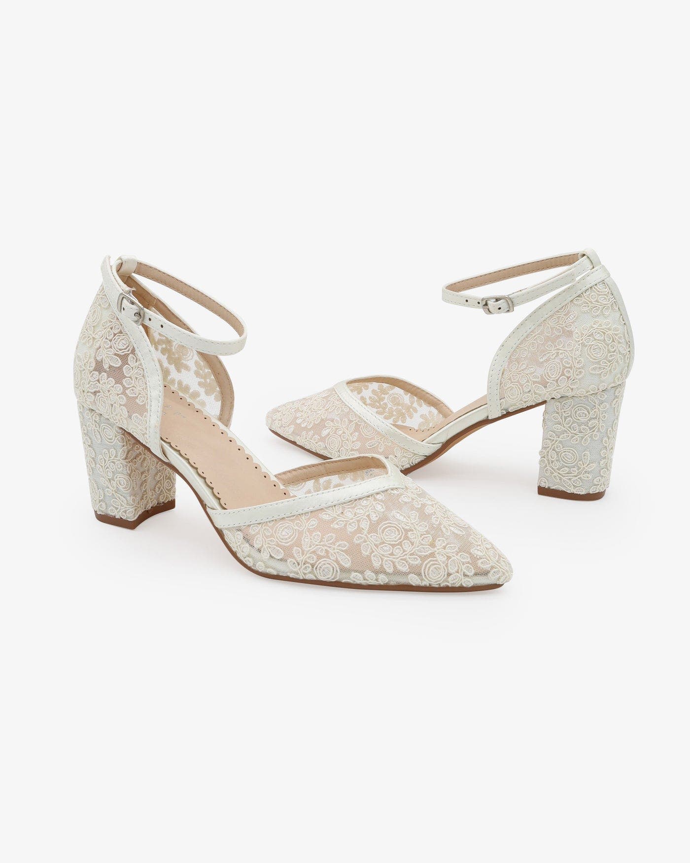 Abby Lace Block Heel, Alternate, color, Ivory
