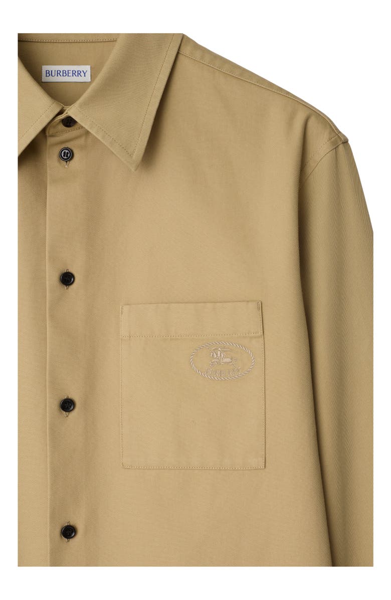 Burberry Relaxed Fit Gabardine Overshirt, Alternate, color, Hamper Beige