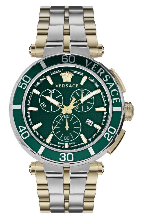 Greca Chronograph Bracelet Watch, 45mm