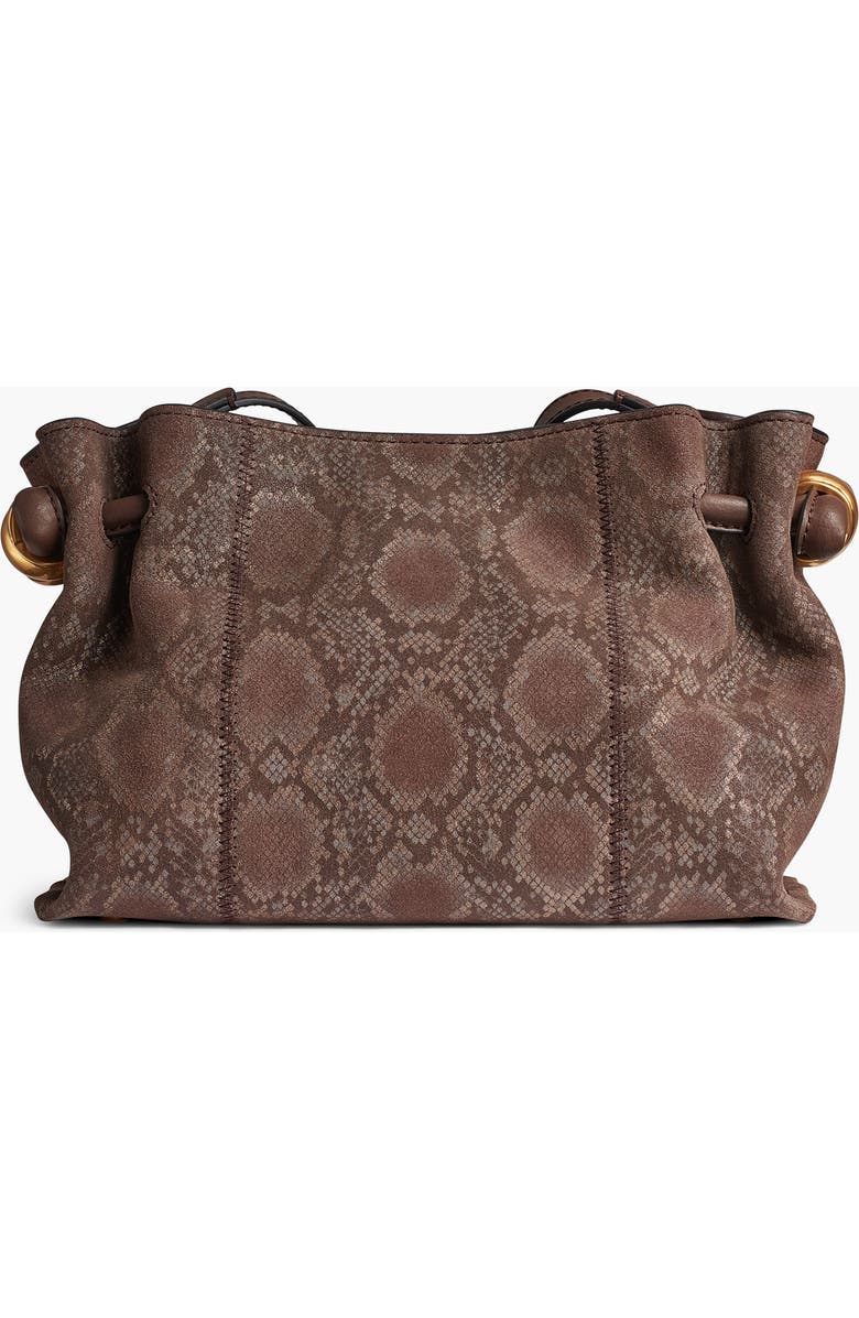 Donna Karan New York Cashmere Python Suede Crossbody, Alternate, color, Brown Multi