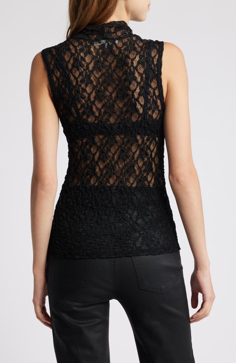 FRAME Mock Neck Sleeveless Lace Top, Alternate, color, 
