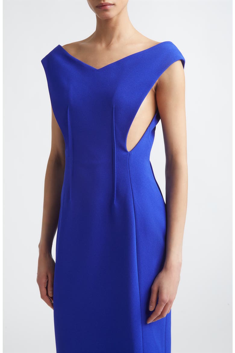 Technical Double Face Crepe Midi Dress, Alternate, color, BLUEBELL