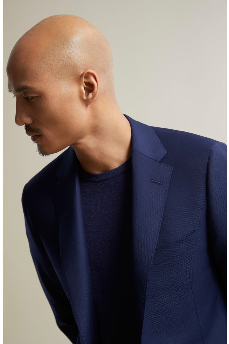 Navy Double Twist 130s Wool Blazer, Alternate, color, BLUE