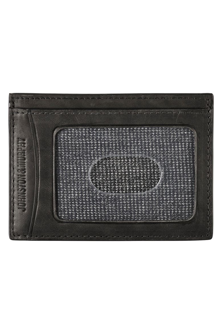 Rhodes Weekend Leather Card Case, Alternate, color, BLACK